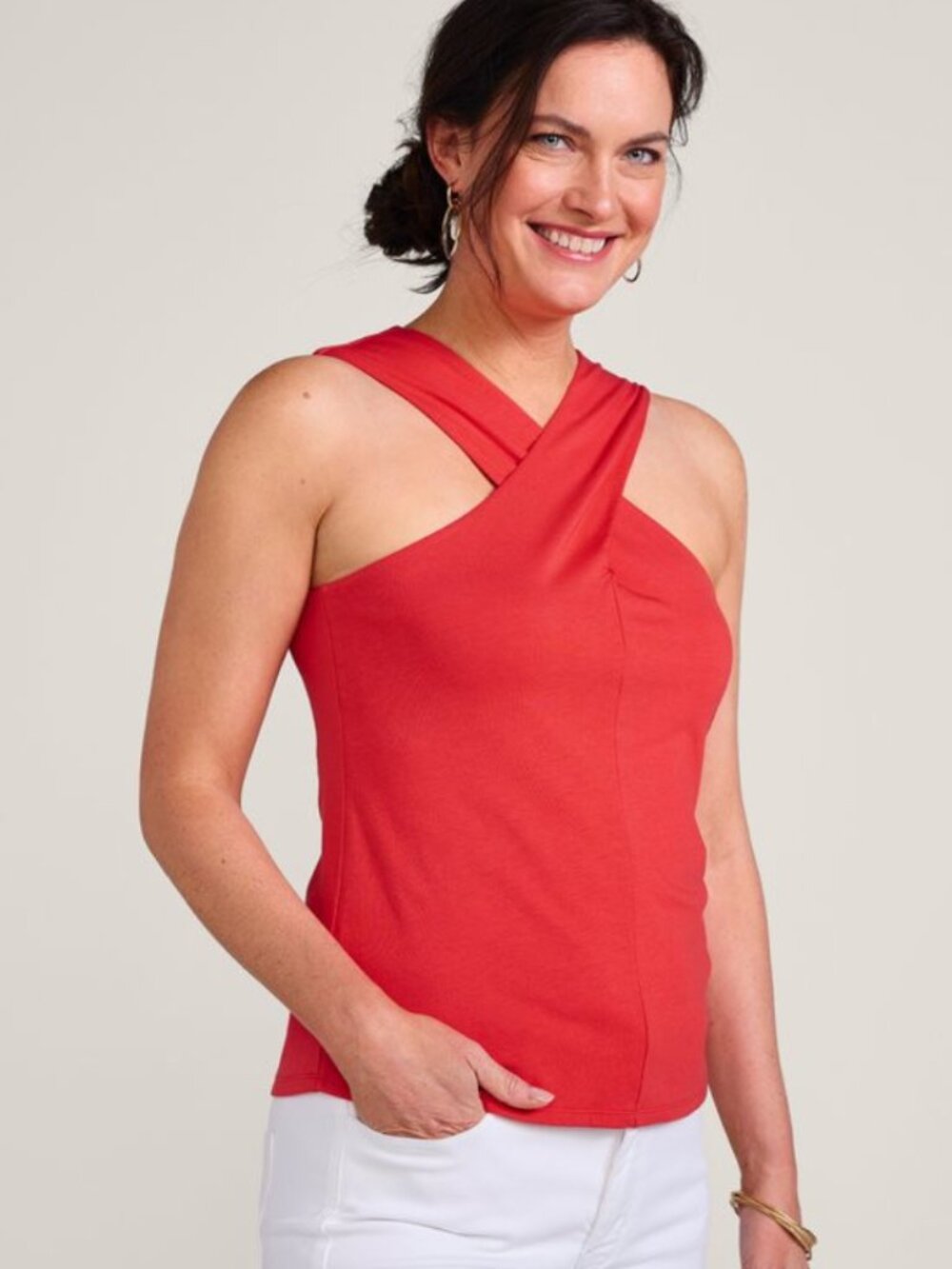 NWOT Soft Surroundings Halter Top Red XS